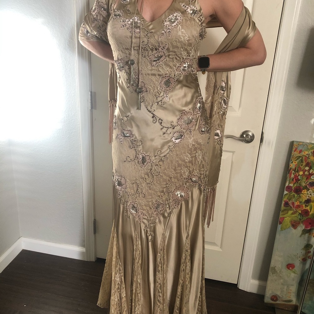 Sue Wong Silk Evening Dress